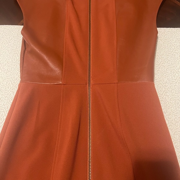 Rachel Zoe DRESS Lamb LeatherCap Short Sleeve- Women’s Size 6 Orange - Picture 5 of 13